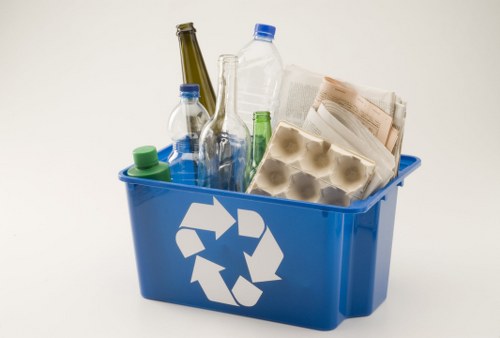 Construction site with organized waste removal